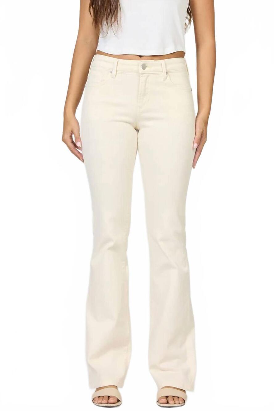 NEW DEAR JOHN DENIM jaxtyn mid rise clean hem bootcut jean in wheat